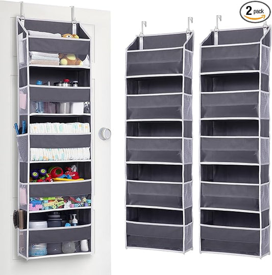 ULG 2 Pack 5-tier Over the Door Organizer Dark Gray