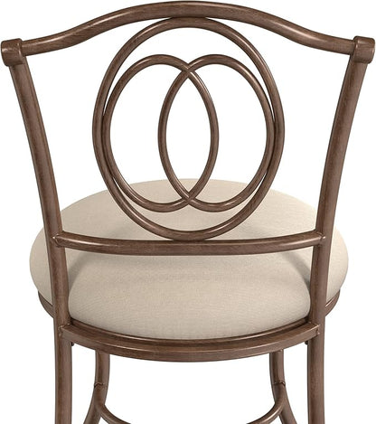 Hillsdale Emerson Metal Vanity Stool, Golden Bronze