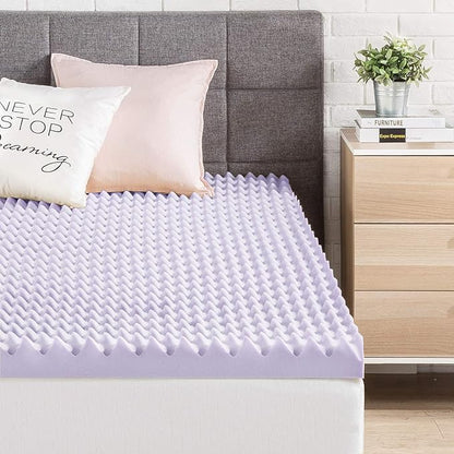 Best Price Mattress 3 Inch Egg Crate Memory Foam Mattress Topper with Soothing Lavender Infusion, CertiPUR-US Certified, Dorm Essentials, Full