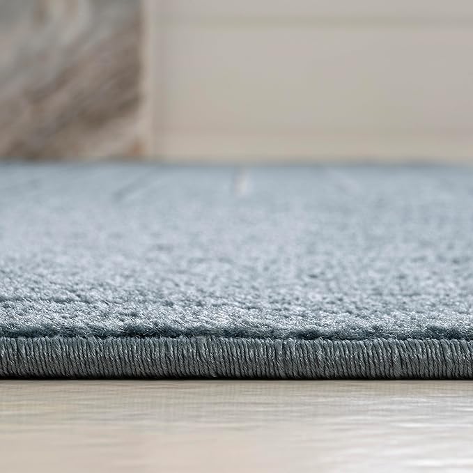 Eyely NCS101D-8 Odense High-Low Minimalist Angle Geometric Dark Blue/Cream 8 ft. x 10 ft. Indoor/Outdoor Area Rug, for Home, Backyard, Patio, Porch, Bedroom, Kitchen, Living Room