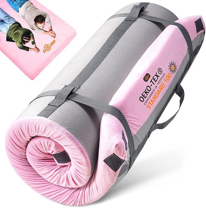 3 Inch GAIALOOP Thick Memory Foam Camping Mattress Sleeping Pad [Car/Tent/Cot] Glamping Portable Floor Mat Roll Up Futon Mattress for Guests Sleepover