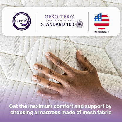 NapQueen Queen Mattress, 8 Inch Victoria Hybrid Cooling Gel Infused Pocket Spring and Memory Foam Mattress, Queen Size Mattress Bed in a Box, CertiPUR-US Certified, Fiberglass-Free Mattress