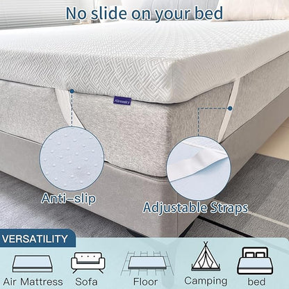 Airensky 2 Inch Memory Foam Mattress Topper, Cooling Gel Infused High Density Twin (39"x75") Topper with Removable Skin-Friendly Cover, Bed Topper for Pressure Relief Back Pain, CertiPUR-US Certified