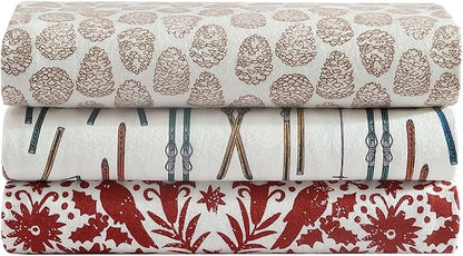 Eddie Bauer - Queen Sheets, Cotton Flannel Bedding Set, Brushed for Extra Softness, Cozy Home Decor (Arcadia Red, Queen)