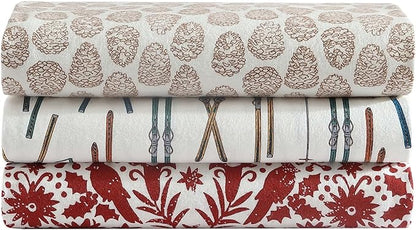 Eddie Bauer - Full Sheets, Cotton Flannel Bedding Set, Brushed For Extra Softness, Cozy Home Decor (Ski Line White, Full)