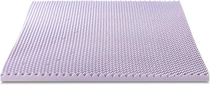 Best Price Mattress 2 Inch Egg Crate Memory Foam Mattress Topper with Soothing Lavender Infusion, CertiPUR-US Certified, Dorm Essentials, Queen