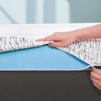 Subrtex Memory Foam Mattress Topper Queen, 4 Inch Mattress Topper for Pressure Relieving, Soft Breathable Bed Topper with Removable Washable Cover, CertiPUR-US Certified