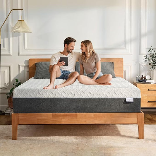 12 Inch Green Tea Memory Foam Mattress, Queen Memory Foam Mattress in a Box, Gel Infused Foam for Pressure Relief and Cool Sleep, CertiPUR-US Certified, Medium Firm