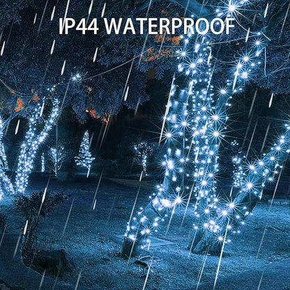 Dazzle Bright Christmas String Lights, 100 LED 33 FT Connectable Fairy Lights with 8 Modes, Waterproof Christmas Decorations for Indoor Outdoor Holiday Party Home Tree Decor (White)