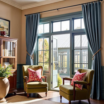 Lazzzy Velvet Blackout Curtains Thermal Insulated Room Window Drapes Super Soft Luxury Curtains for Living Room Bedroom Rod Pocket 2 Panels, Dark Slate, 52" W x 84" L