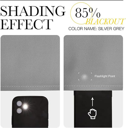 NICETOWN Silver Grey Room Darkening Curtain Panels 102" Long for RV, 55" Width, 2 Panels, Play Room, Studio, Heat Block Out and Keep Warm Drapes Window Treatment Drapes for Doorway Entryway Patio