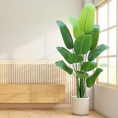 Bird of Paradise Plant Artificial 6ft,Faux Plants Indoor Tall with 12 Trunks - The Perfect Indoor Silk Floor Plant for Home Decor in Living Room, Office, and Bedroom (6FT Bird of Paradise)