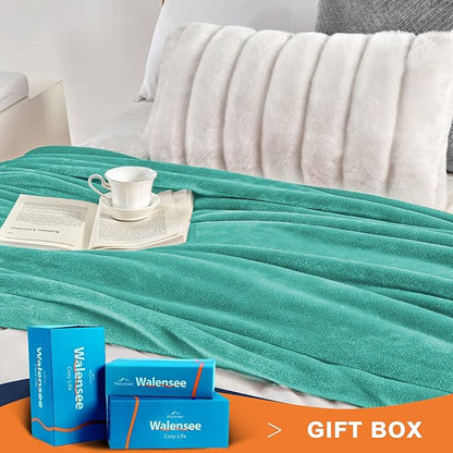 Walensee Fleece Blanket Plush Throw Fuzzy Lightweight (Throw Size 50x60 Turquoise) Super Soft Microfiber Flannel Blankets for Couch, Bed, Sofa Ultra Luxurious Warm and Cozy for All Seasons