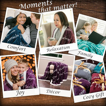 Chanasya Premium Sympathy Warm Hugs Gift Throw Blanket - Healing Gift Cancer Chemo Survivor Get Well Caring Gifts - Comfort Blanket for Love Support Strength - Women Men Friend Grandpa - Teal Green