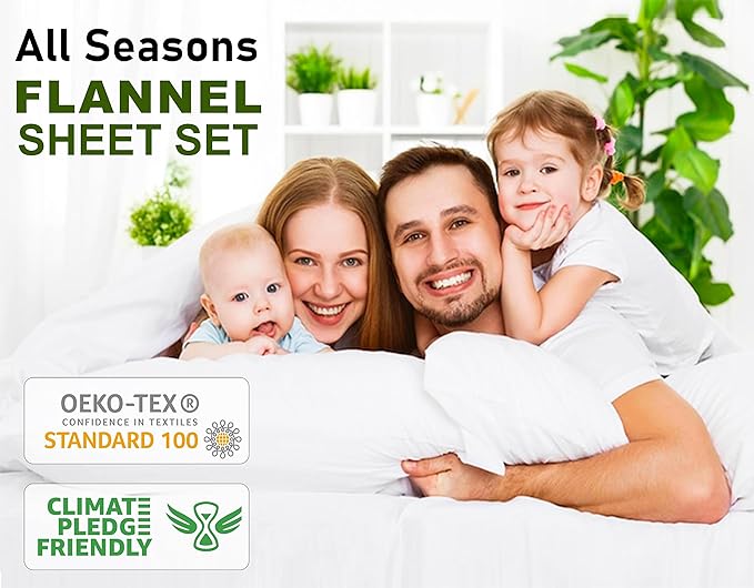 RUVANTI Flannel Sheets Full Size - 100% Cotton Double Brushed Bed Sheets Set, Deep Pockets 16 Inches, All Seasons Breathable & Extra Soft Full Sheets, Warm & Cozy, 4 Piece, Red Plaid