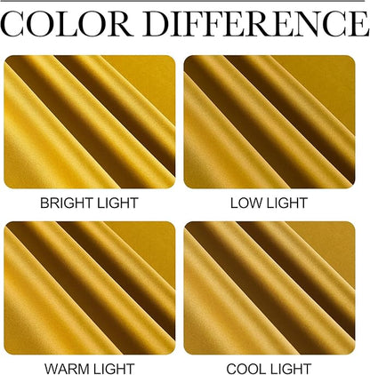 NICETOWN Gold Blackout Cafe Faux Silk Curtains for Small Windows, 42" Wide by 63" Long, 2 Panels, Grommet Privacy Blackout Satin Drapes for Home Decoration
