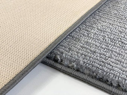 Custom Length Cut to Size Wide Width Carpet Runner Rug for Hallways, Skid Resistant Latex Rubber Backed, 31 inch Wide X Customized Length, Stripe Grey, 31 inch X 22 feet