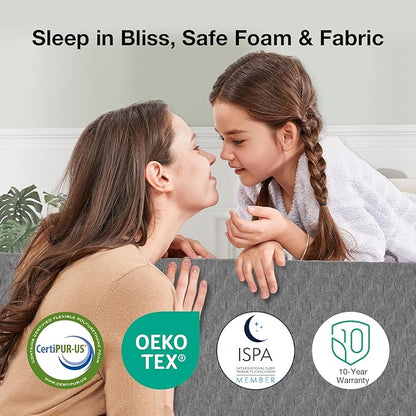 Novilla Full Size Mattress, 5 Inch Mattress Full Size Memory Foam with Gel-Infused & Airflow Wave-Cut Foam for Cool Touch & Pressure Relieving Mattresses in a Box CertiPUR-US Certified