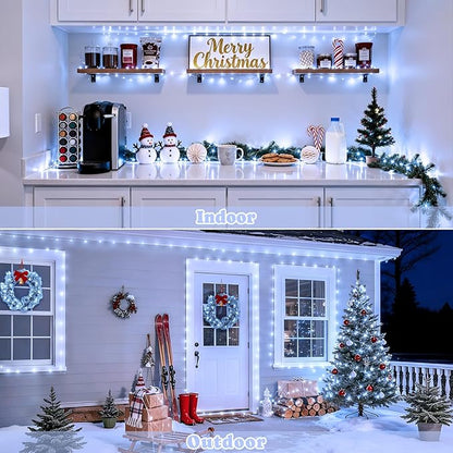 JMEXSUSS 2 Pack White Fairy Lights Battery Operated, Total 200 LED 66ft Twinkle Lights with Remote, 8 Mode White String Lights for Bedroom Ceiling Centerpiece Tree Indoor Outdoor Decor