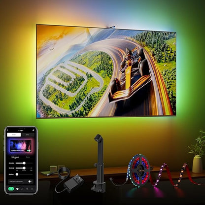 DecTok TV LED Backlight 15.5ft - TV Lights That Change with Screen for 55-75'' RGB LED Strip Light Cuttable with Smart App Control Game & Music Sync Color Changing Light for Halloween Home Decorations