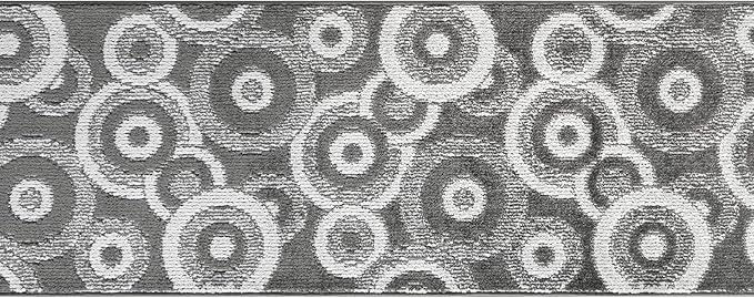 Custom Length Cut to Size Retro Modern Geometric Carpet Runner Rug for Hallways, Non Slip Rubber Backed, 31 inch Wide X Customized Length, Geo Grey, 31 inch X 32 feet