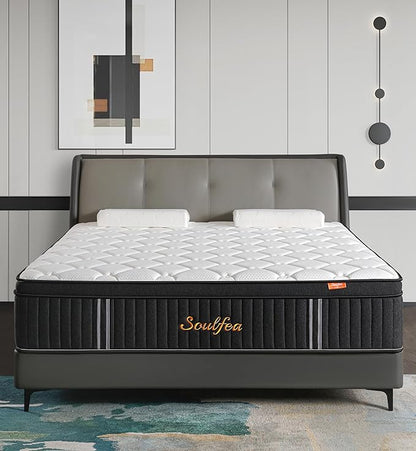 Full Size Mattress,12 Inch Hybrid Full Mattress in a Box with Memory Foam & Individual Pocket Spring for Edge Support,Pressure Relief,Medium Firm,CertiPUR-US.