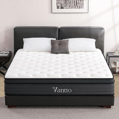 King Size Mattress, 14 Inch Hybrid Memory Foam King Bed Mattress with Pocket Springs for Motion Isolation Pressure Relief, CertiPUR-US