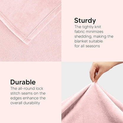 Utopia Bedding Fleece Blanket Full Size Pink 300GSM Luxury Fuzzy Soft Anti-Static Microfiber Bed Blanket (90x84 Inch)