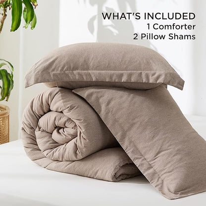 Bedsure Queen Comforter Set - Khaki Soft Bedding for All Seasons, Cationic Dyed Bed Set, 3 Pieces, 1 Queen Size Comforter (90"x90") and 2 Pillow Shams (20"x26"+2")