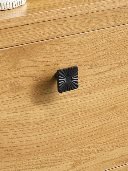 5 Pack Black Cabinet Knobs Square Drawer Pulls Bathroom Dresser Handles Hardware Zinc Alloy
