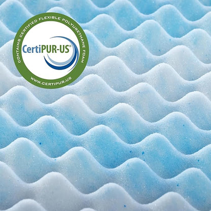 ZINUS 3 Inch Swirl Gel Cooling Memory Foam Mattress Topper, Smaller, More Convenient WonderBox Packaging, Cooling, Airflow Design, CertiPUR-US Certified, Queen