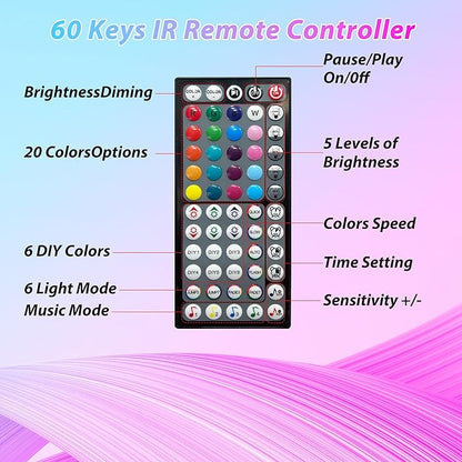 400ft Led Lights for Bedroom Music Sync, Color Changing Led Strip Lights with IR Remote and App Control RGB Led Light Strip for Home Party Room Decor