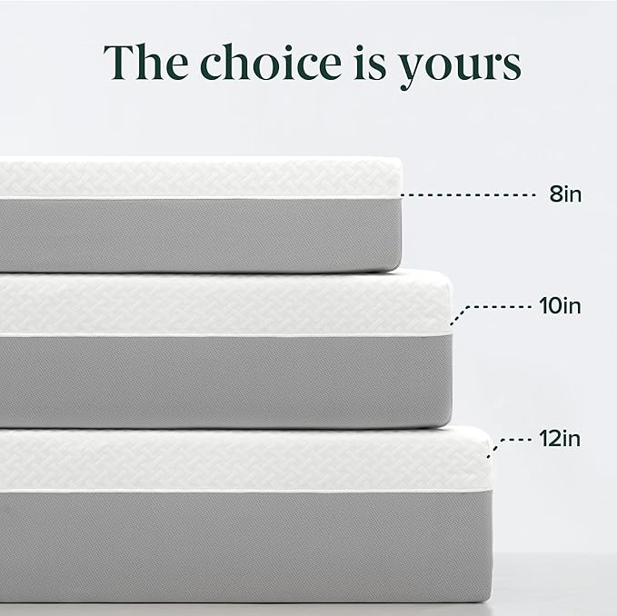 ZINUS 10 Inch Green Tea Essential Memory Foam Mattress [New Version], Full, Fiberglass Free, Medium Feel, Breathable Airflow Memory Foam, Certified Safe Foams & Fabric, Mattress in A Box