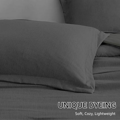 Monbix Full Size Comforter Set, Dark Grey Bedding Comforter for Full Size Bed Set Reversible, Bedding Sets Full 7 Pieces, Cationic Dyeing Bed in a Bag with Comforter, Sheets, Pillowcases & Shams