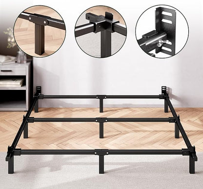 ZINUS 7 Inch Compack® Metal Bed Frame, Support Bed Frame for Box Spring and Mattress Set, Black, Full