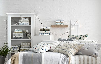 Eddie Bauer - Queen Sheets, Cotton Flannel Bedding Set, Brushed For Extra Softness, Cozy Home Decor (Tossed Snowflake, Queen)