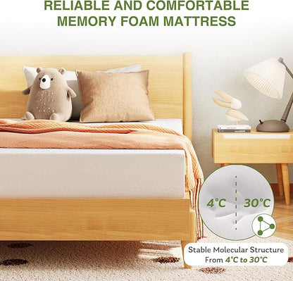 EGOHOME Full Size Memory Foam Mattress, 10 Inch Bed Mattress in a Box with Cooling Green Tea Gel, Relieve Pressure with Medium Support, CertiPUR-US Certified, 75''L x 54''W, White