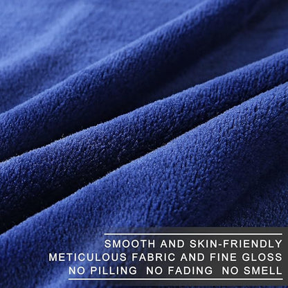 Polar Fleece Throw Blankets Travel Size for The Bed Extra Soft Brush Fabric Super Warm Sofa Throw Blanket 50" x 61"(Royal Blue Travel)