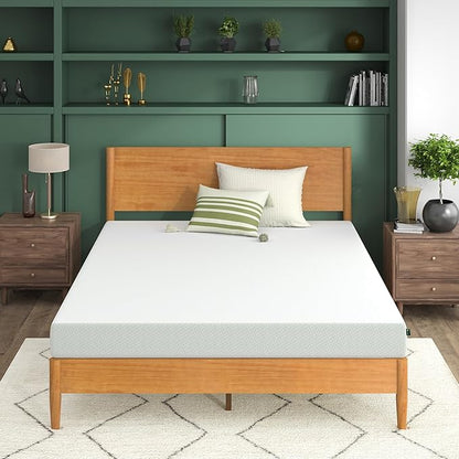 ZINUS 6 Inch Green Tea Memory Foam Mattress, Full, Fiberglass Free, Patented Custom Contour Support, Sturdy Base Foam, CertiPUR-US Certified, Mattress in A Box, White