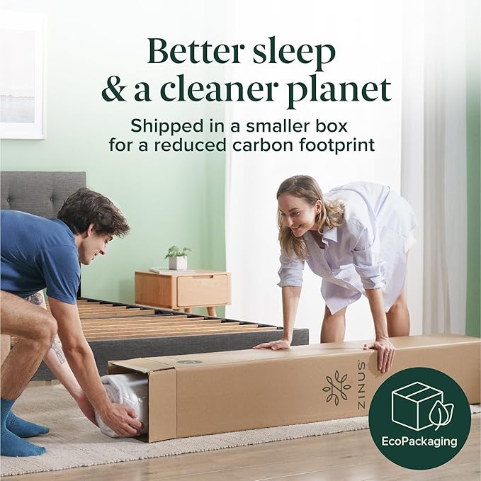 ZINUS 12 Inch True Support Hybrid Mattress [New Version], King, Fiberglass Free, Medium Feel, Motion Isolation, Certified Safe Foams & Fabric, Mattress in A Box
