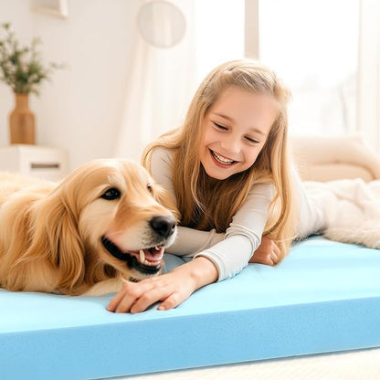 Subrtex Memory Foam Mattress Topper, Gel-Infused Memory Foam Topper, Mattress Topper for Side Stomach Sleepers, Breathable Bed Toppers (4 Inch, Twin)