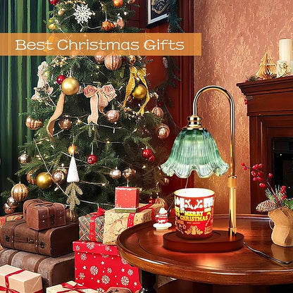 Candle Warmer Lamp with Timer Dimmable: Adjustable Height,3 Timing Mode, 4 Level Dimming - Home Bedroom Decor, House Warming Gift -Birthday Gifts for Mom,Women (Cyan)