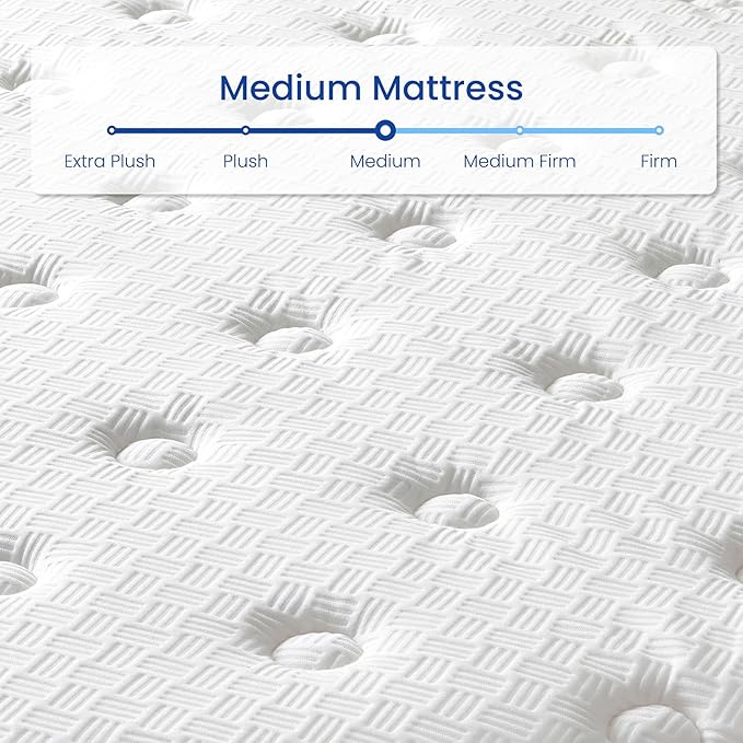 Queen Mattress 14 Inch, Hybrid Queen Size Mattress in a Box, Medium Feel, 3 Layer Premium Foam with Pocket Springs for Motion Isolation and Pressure Relieving, 80"x60"x14", 100-Night Trial