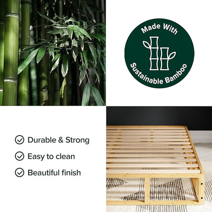 ZINUS Edgar 8 Inch Bamboo Box Spring, Mattress Foundation, Sturdy Bamboo Structure, Low Profile, Easy Assembly, Full