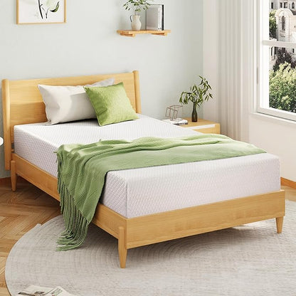 EGOHOME Twin XL Memory Foam Mattress, 5 Inch Bed Mattress in a Box with Cooling Green Tea Gel, Relieve Pressure with Medium Support, CertiPUR-US Certified, 80''L x 38''W, White
