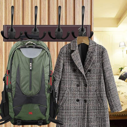 IBosins 6 Pack Big Heavy Duty Three Prongs Coat Hooks Wall Mounted with 24 Screws (Two Types of Screws Included) Retro Double Utility Rustic Hooks for Thick Coat, Big Heavy Bags (6 Pack)
