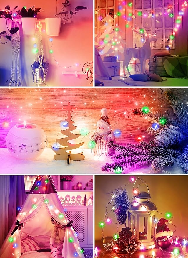 Minetom USB Fairy Lights Plug in, 66Feet 200 LED Twinkle String Lights with Remote and Timer, Waterproof 8 Modes Starry Lights for Indoor Wreath DIY Party Wedding Christmas Decoration, Multicolor