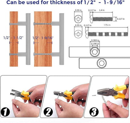 Ravinte 40 Pack | 5 Inch Cabinet Pulls Grey Stainless Steel Kitchen Drawer Pulls Cabinet Handles 5 InchLength, 3 Inch Hole Center