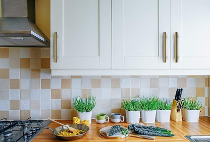 Ravinte 50 Pack 5 Inch Cabinet Pulls Brushed Brass Stainless Steel Kitchen Drawer Pulls Cabinet Handles 5”Length, 3” Hole Center