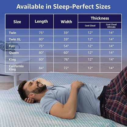 ROOST SLEEP Memory Foam Mattress, 14-Inch King – Cool Cloud Gel Foam Mattress with Plush Pressure Relief and Breathable Comfort – Ideal for Cooler, Deeper Sleep